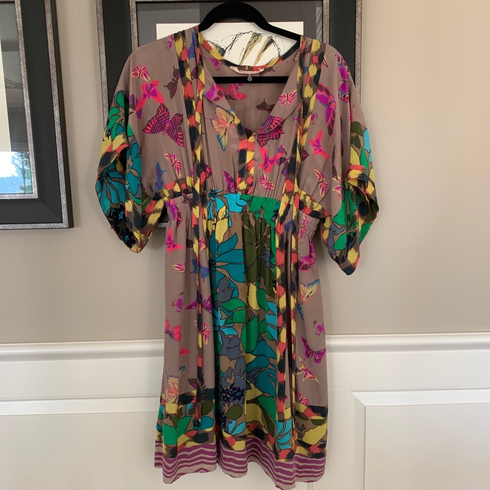 Rebecca Taylor silk dress butterfly print size 2